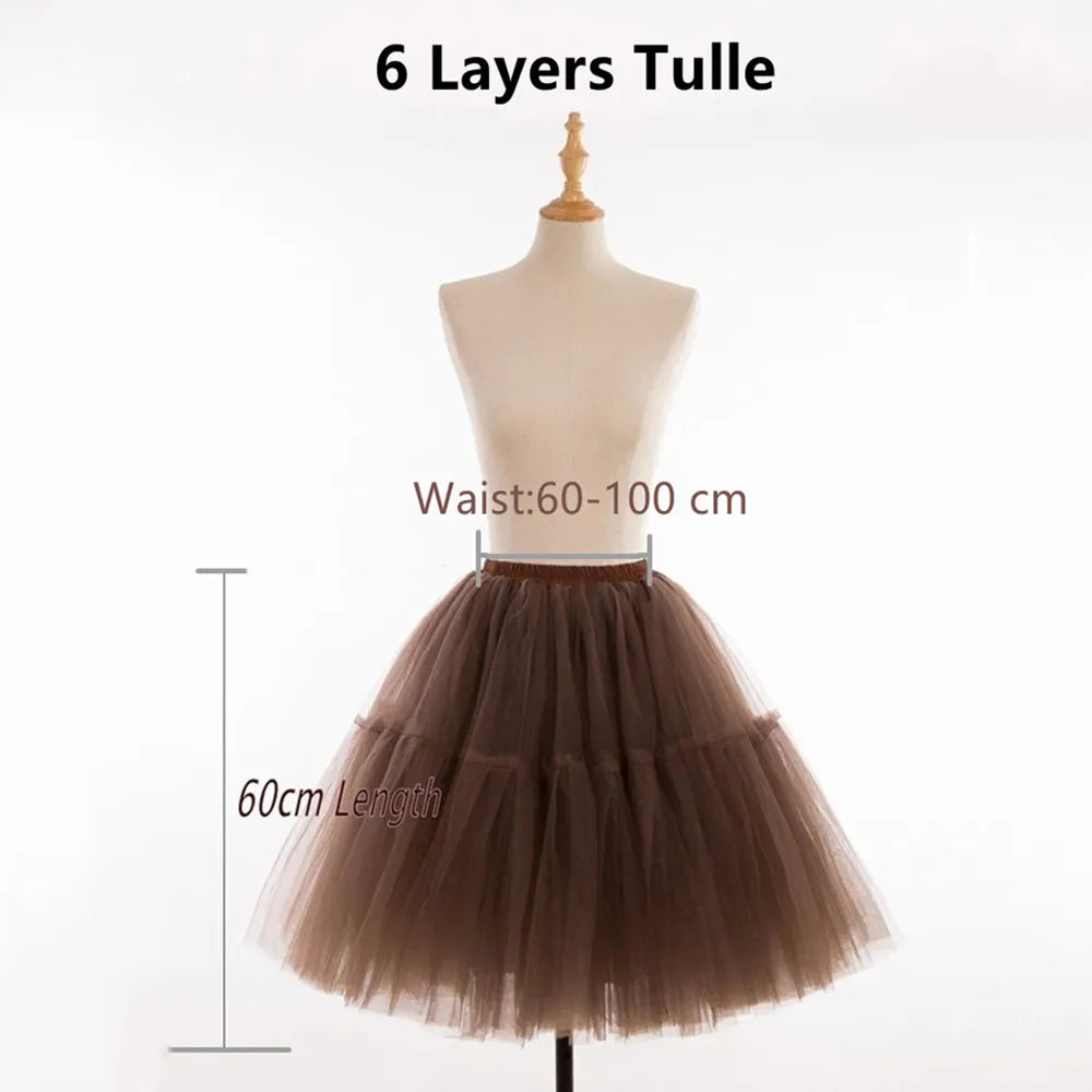 5-Layer 60 cm Pleated Tutu Tulle Skirt (Many Colors)