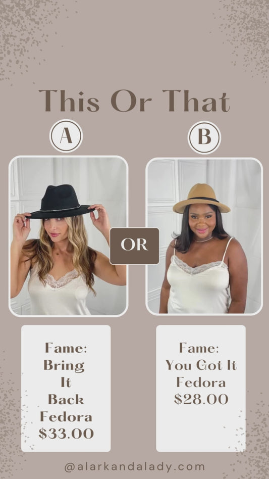 Fame Bring It Back Fedora Hat