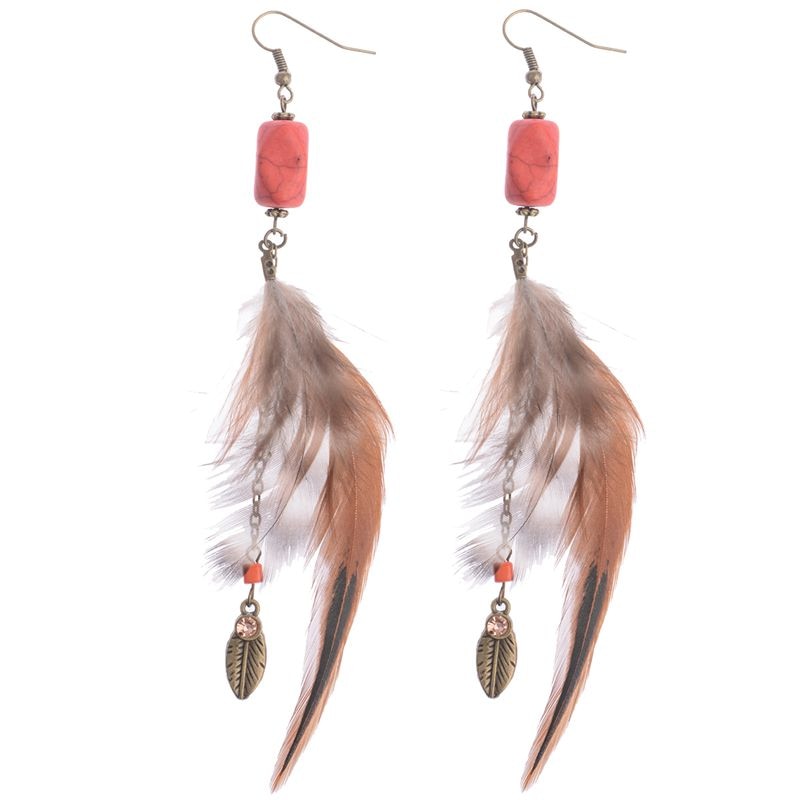 Handmade Bohemian Dream Catcher Feather Earrings
