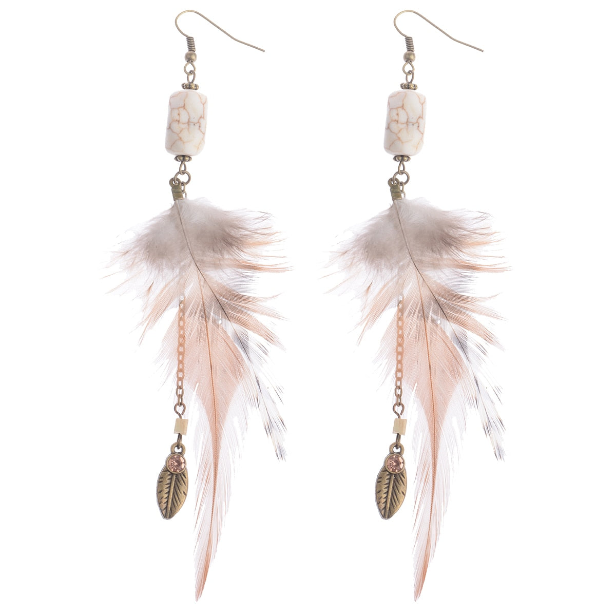 Handmade Bohemian Dream Catcher Feather Earrings
