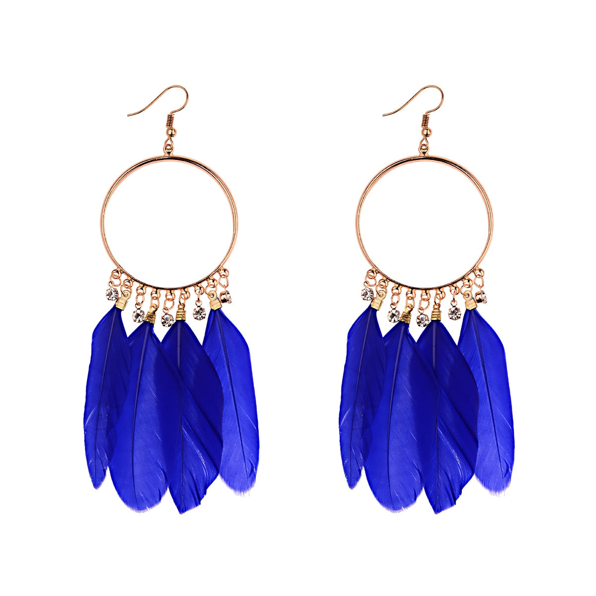 Handmade Bohemian Dream Catcher Feather Earrings