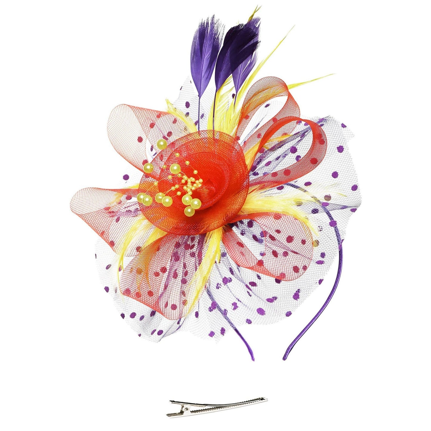 Mardi Gras Flare Fascinators (Multiple color combinations)