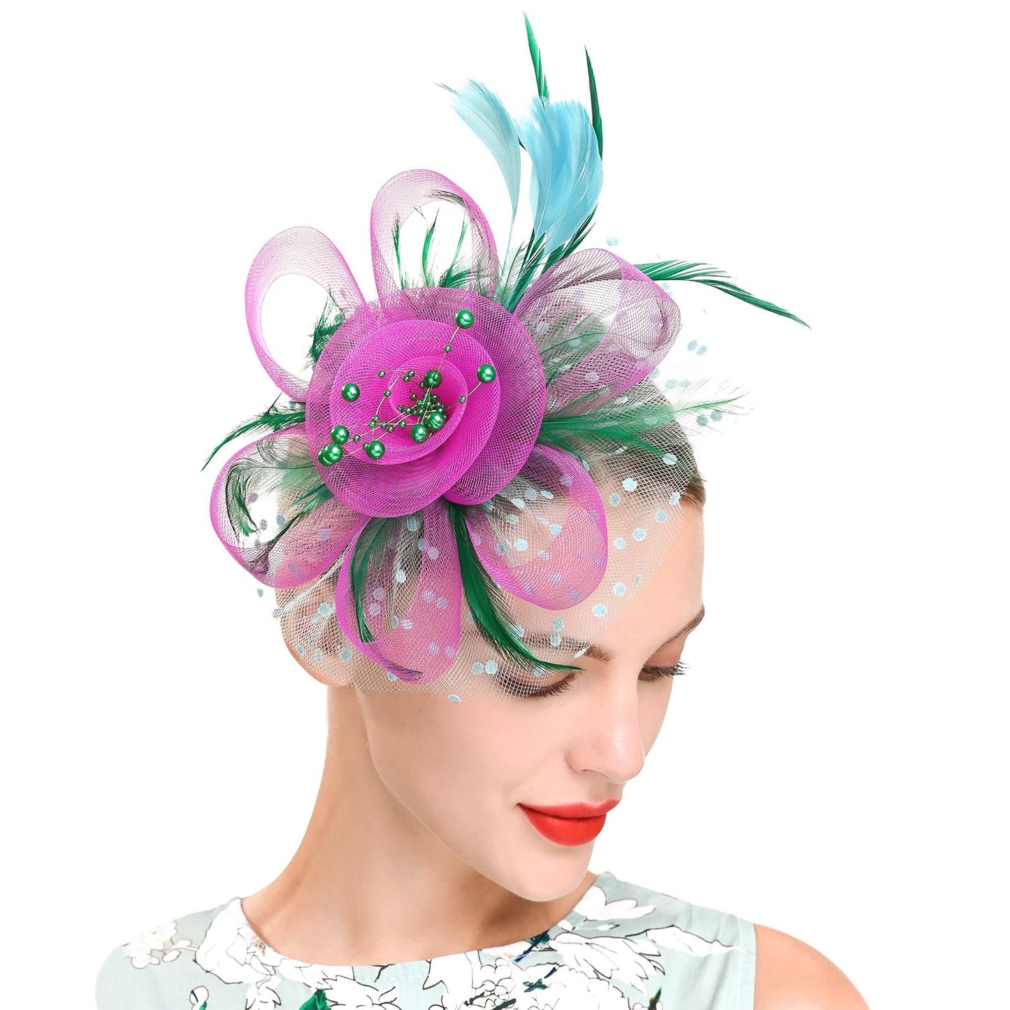 Mardi Gras Flare Fascinators (Multiple color combinations)