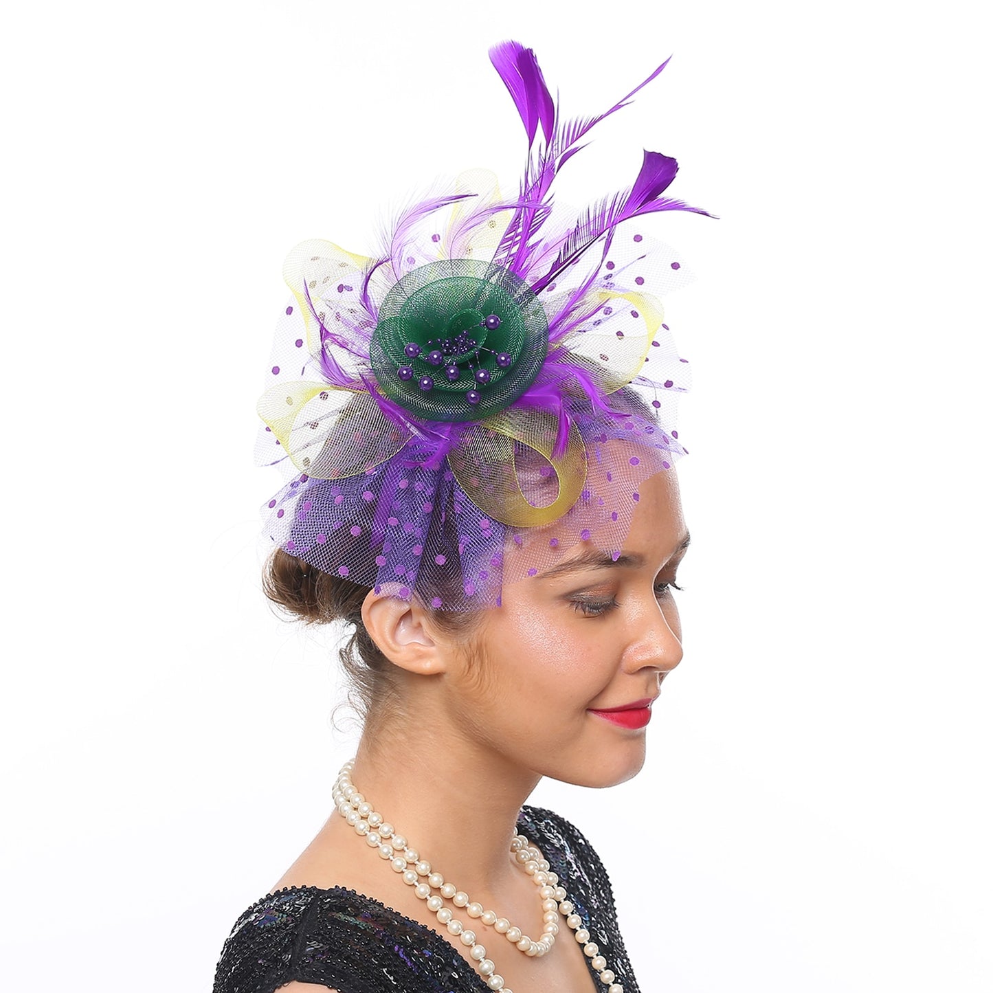 Mardi Gras Flare Fascinators (Multiple color combinations)