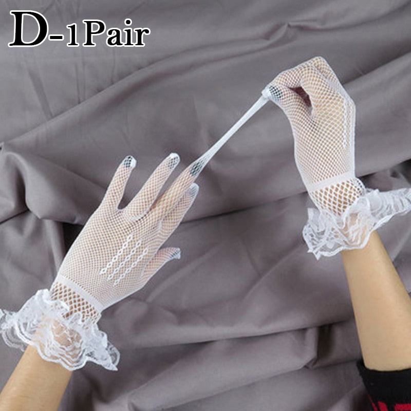 New Fashion Long Black Fishnet Gloves Women Fingerless Gloves