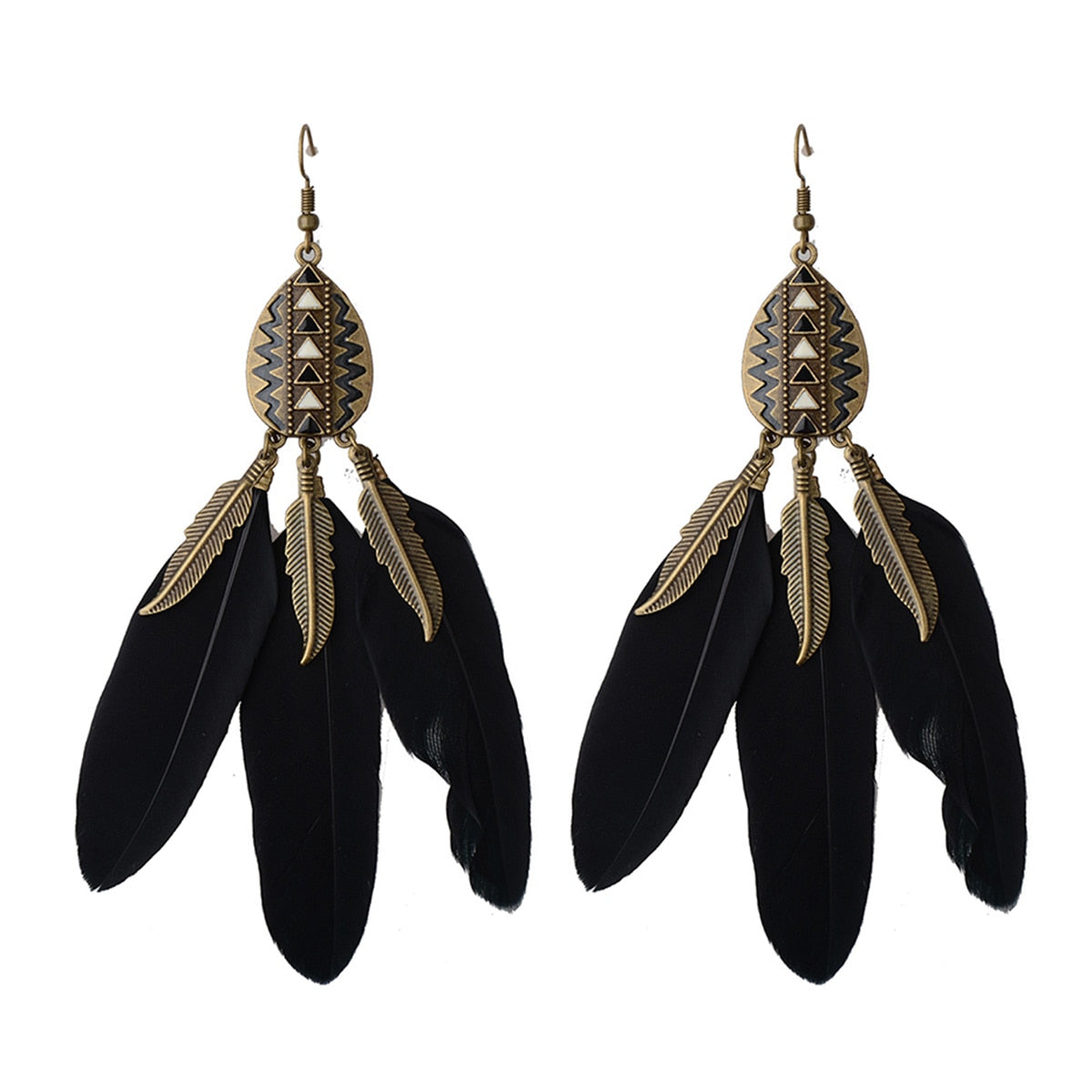 Handmade Bohemian Dream Catcher Feather Earrings