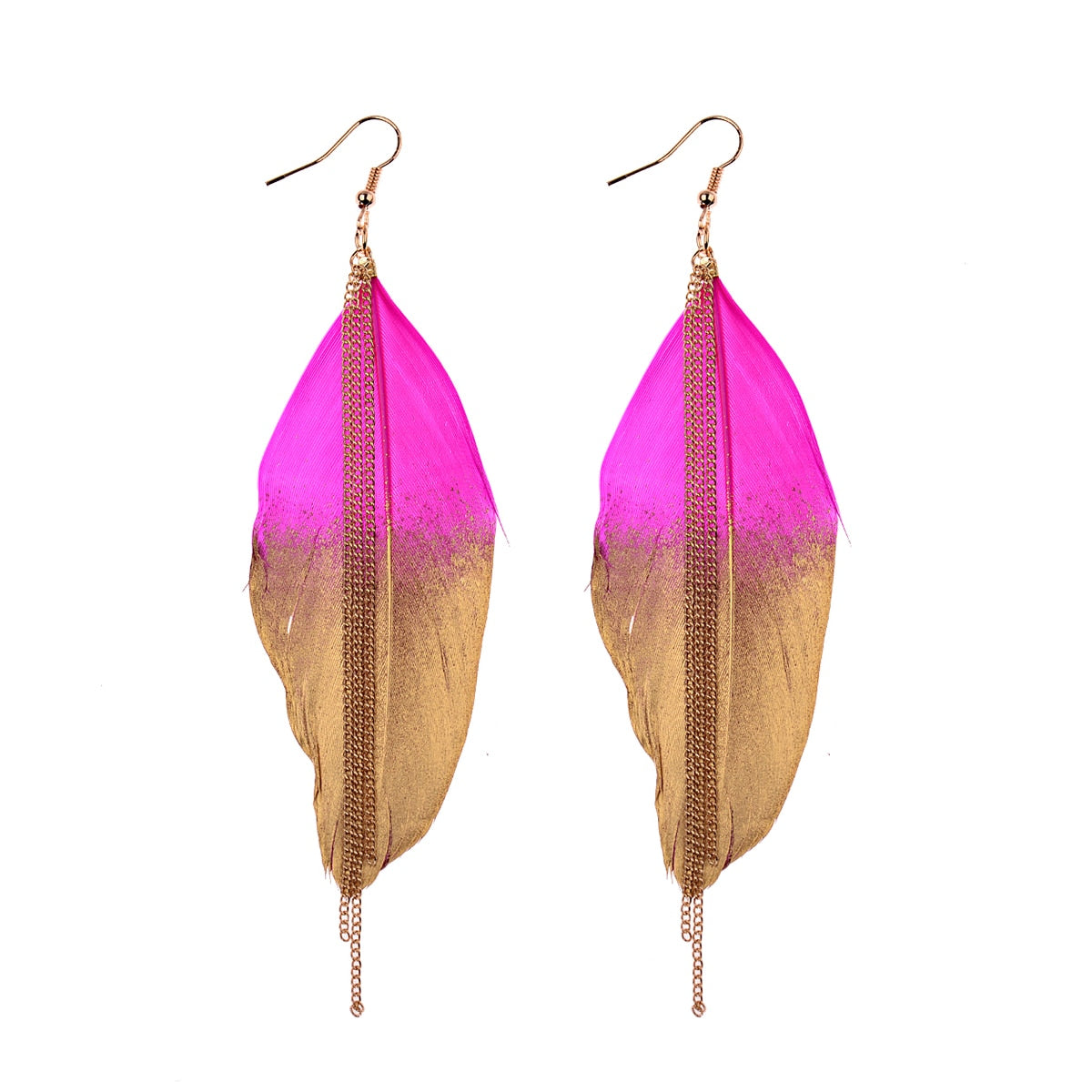 Handmade Bohemian Dream Catcher Feather Earrings