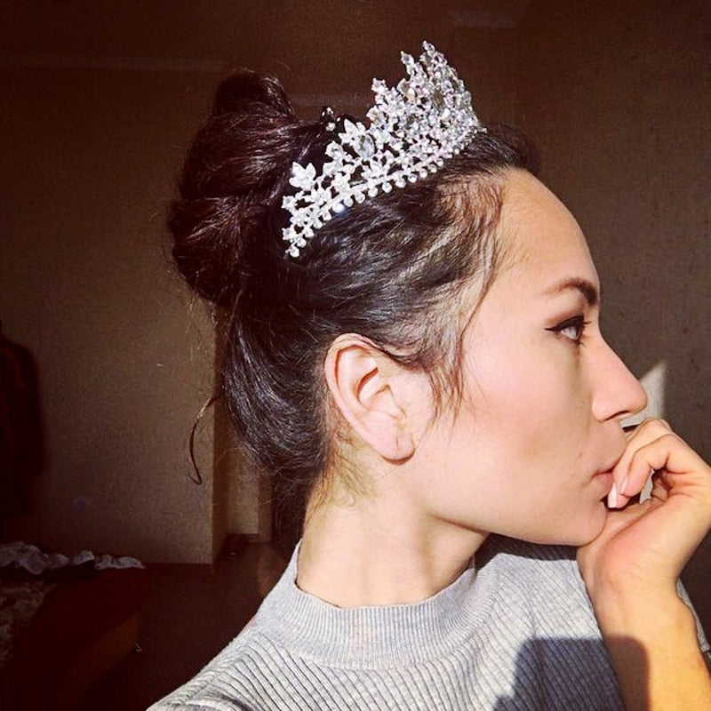 European Style Crystal High Set Tiara (Multiple Colors)