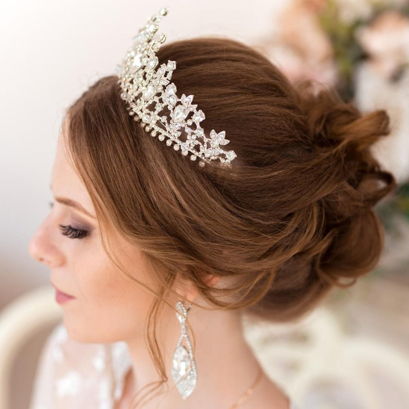 European Style Crystal High Set Tiara (Multiple Colors)