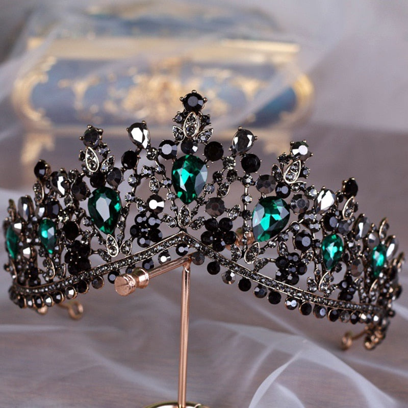 European Style Crystal High Set Tiara (Multiple Colors)