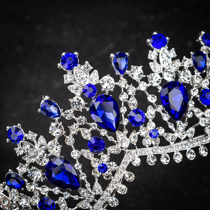 European Style Crystal High Set Tiara (Multiple Colors)
