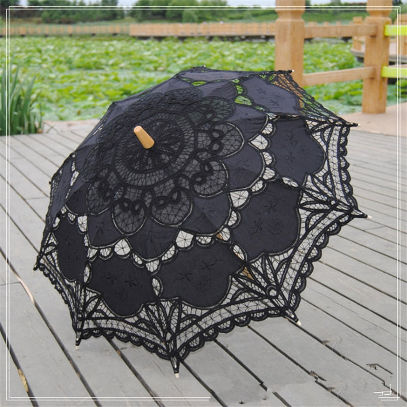 Colorful Embroidered Lace Parasols