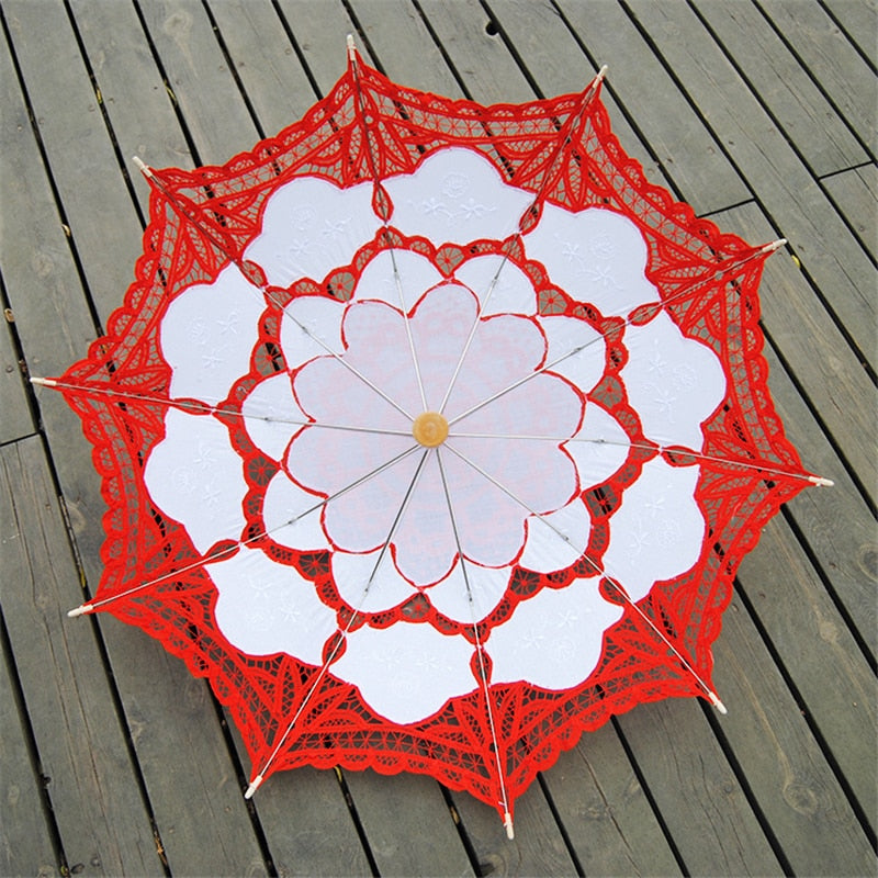 Colorful Embroidered Lace Parasols