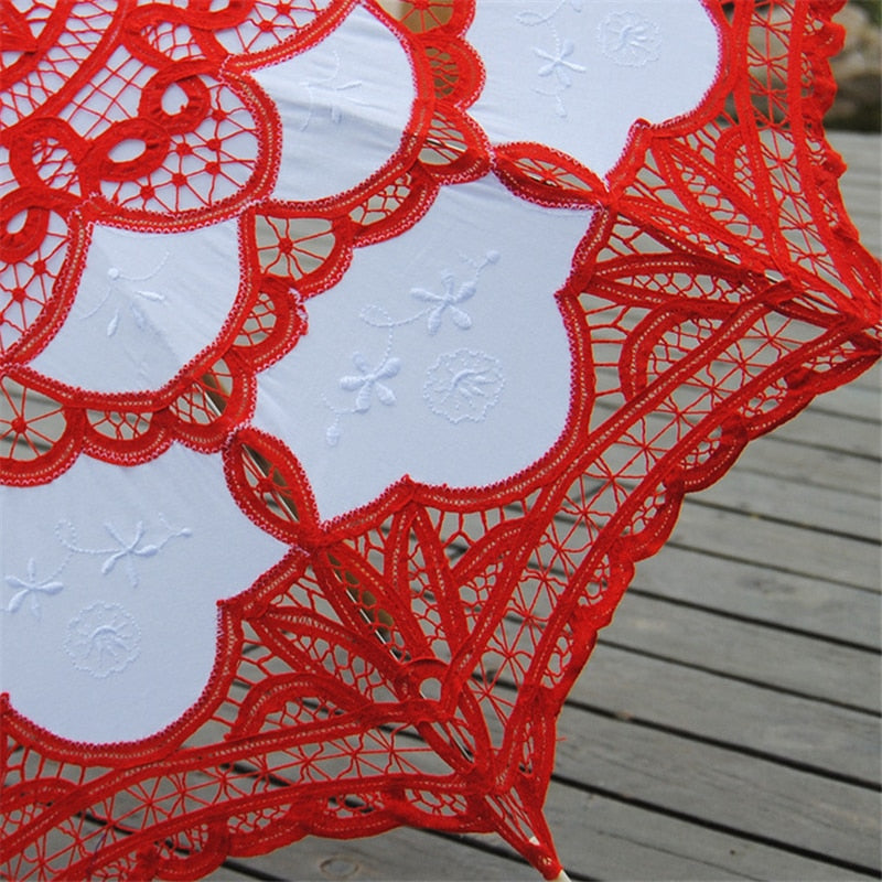 Colorful Embroidered Lace Parasols
