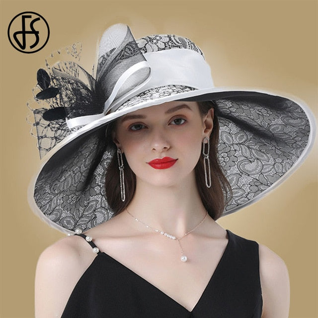 FS Daring Bow Embellished Wide Brim Hats (Multiple Colors)