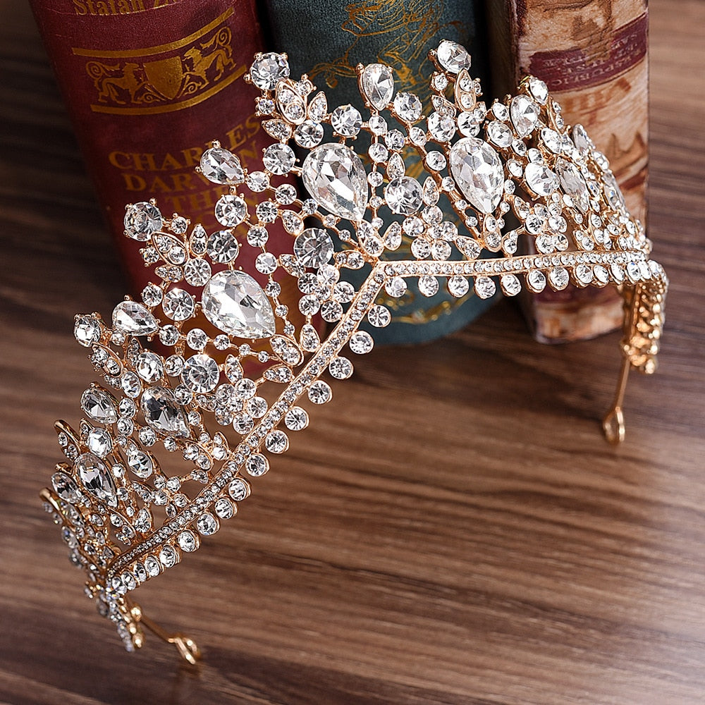 European Style Crystal High Set Tiara (Multiple Colors)