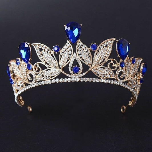 Vintage Style Green / Red / Purple / Blue / White Rhinestone Bridal Tiara