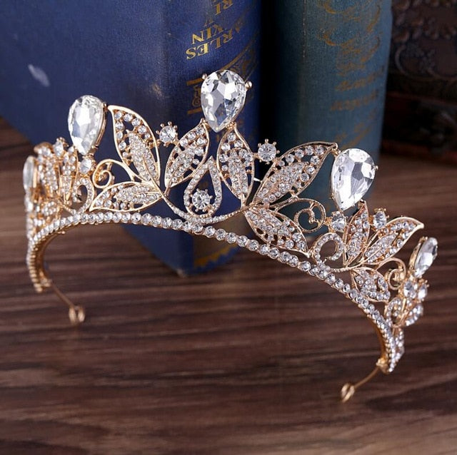 Vintage Style Green / Red / Purple / Blue / White Rhinestone Bridal Tiara