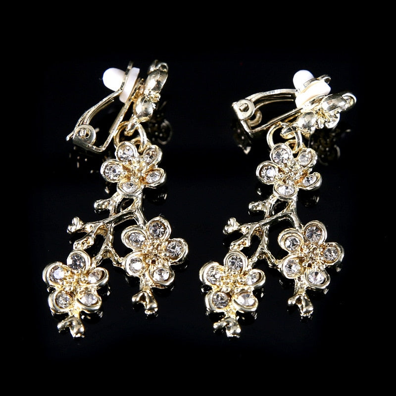 White, Gold or Pink Handmade Tiaras & Matching Earrings (Post/Clip-on)