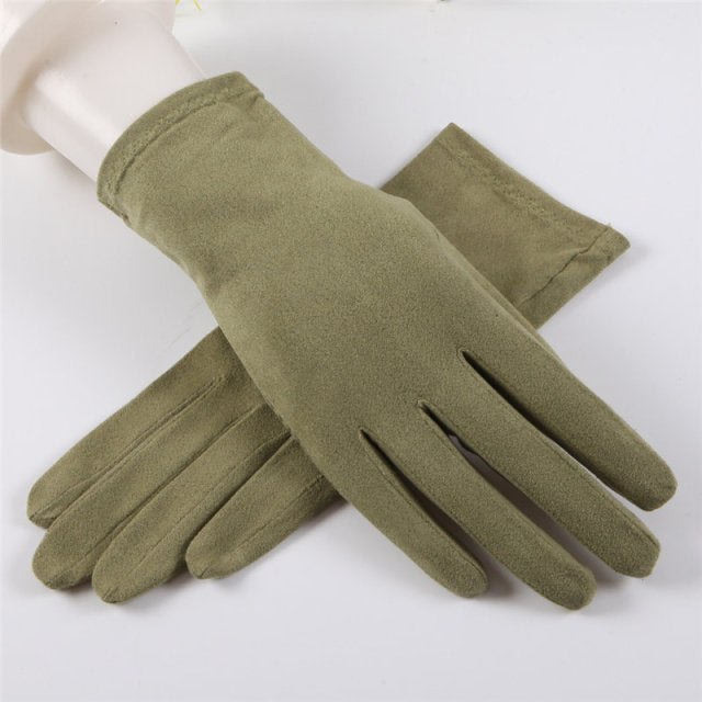 Thin Full-finger Wrist-length Anti-Slip Driving Gloves (4 Colors)