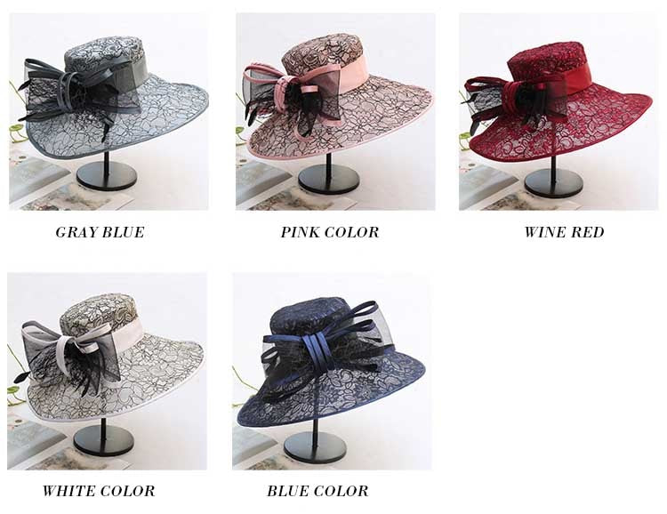 FS Daring Bow Embellished Wide Brim Hats (Multiple Colors)