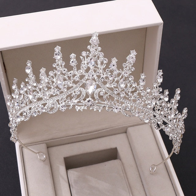 Stunning Baroque Crystal Bridal Tiaras in 6 Colors