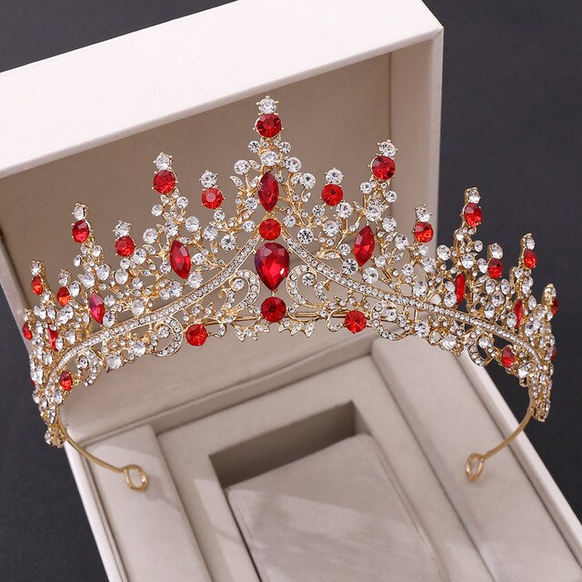 Stunning Baroque Crystal Bridal Tiaras in 6 Colors
