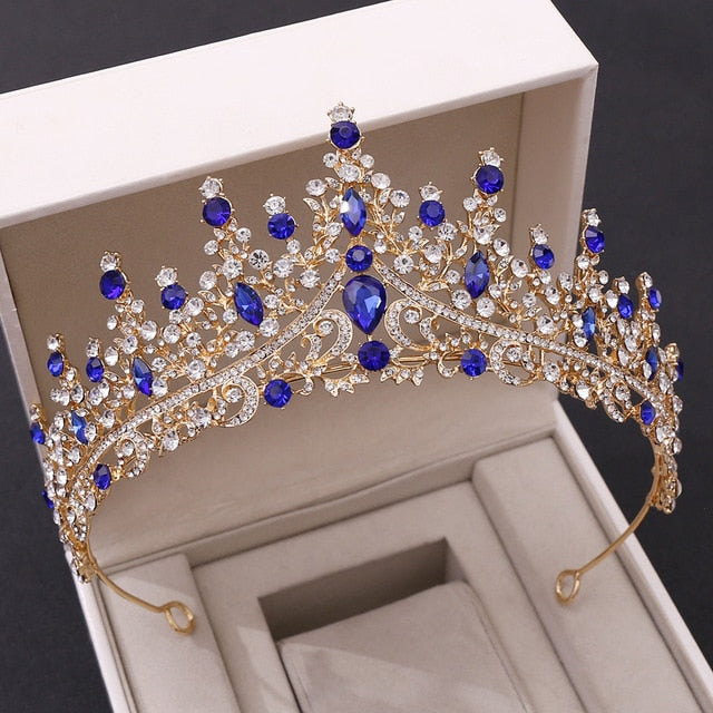 Stunning Baroque Crystal Bridal Tiaras in 6 Colors