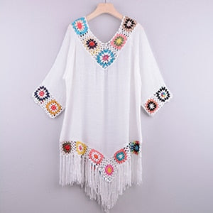Bikini Cover Up With Fringe Trim (6 Colors)