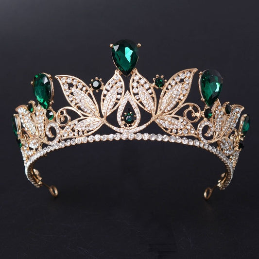 Vintage Style Green / Red / Purple / Blue / White Rhinestone Bridal Tiara