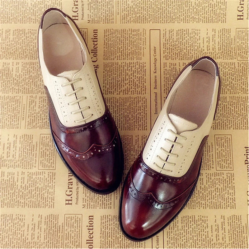 Ladies Genuine Leather Oxford Shoes