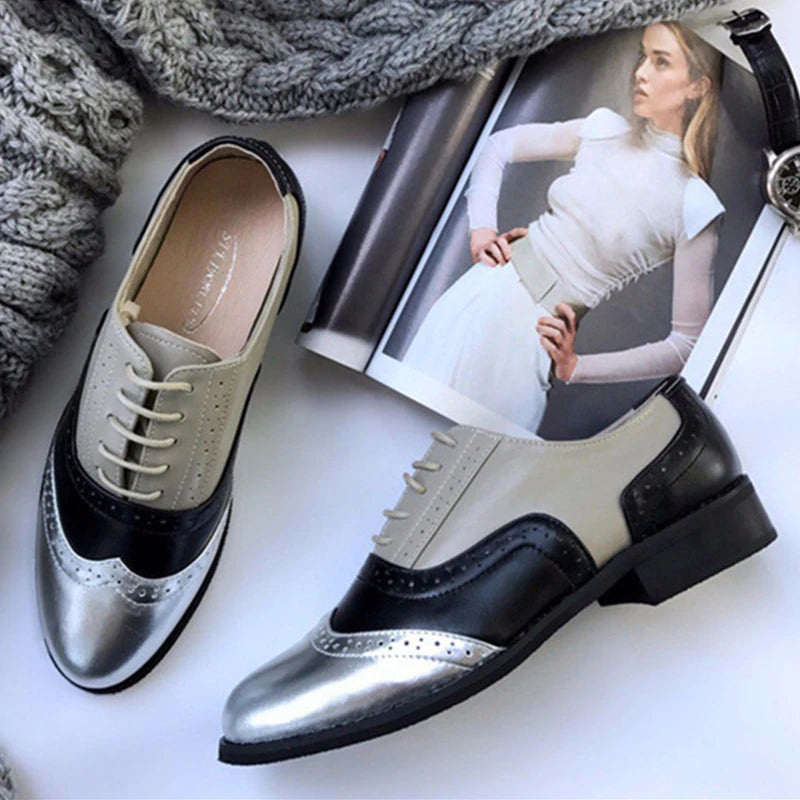 Ladies Genuine Leather Oxford Shoes