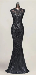 Genevieve - Backless Luxury Sequin Prom Dress