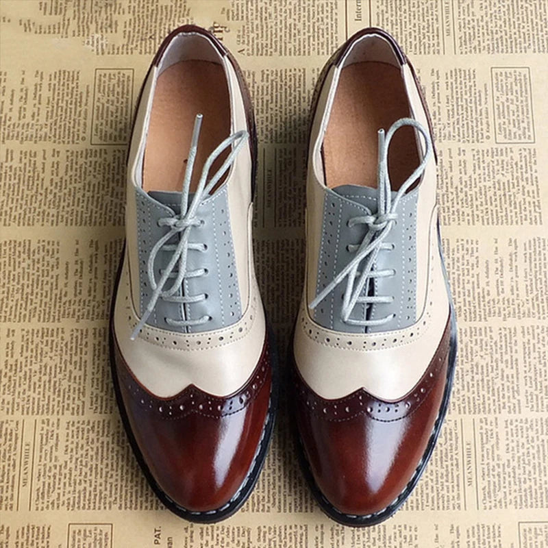 Ladies Genuine Leather Oxford Shoes