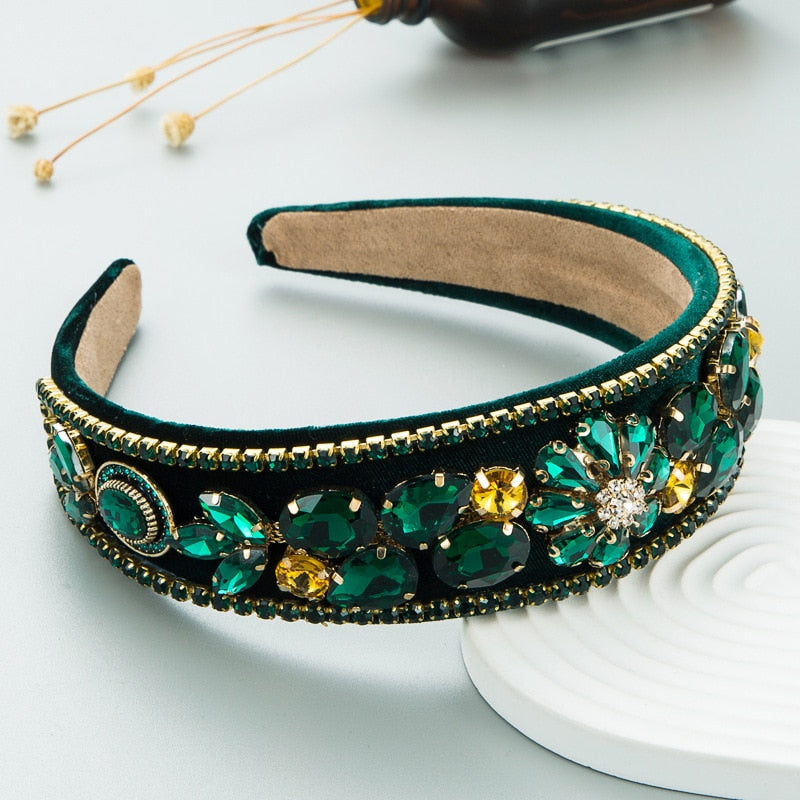 Colorful Luxury Baroque Rhinestone Party Headbands