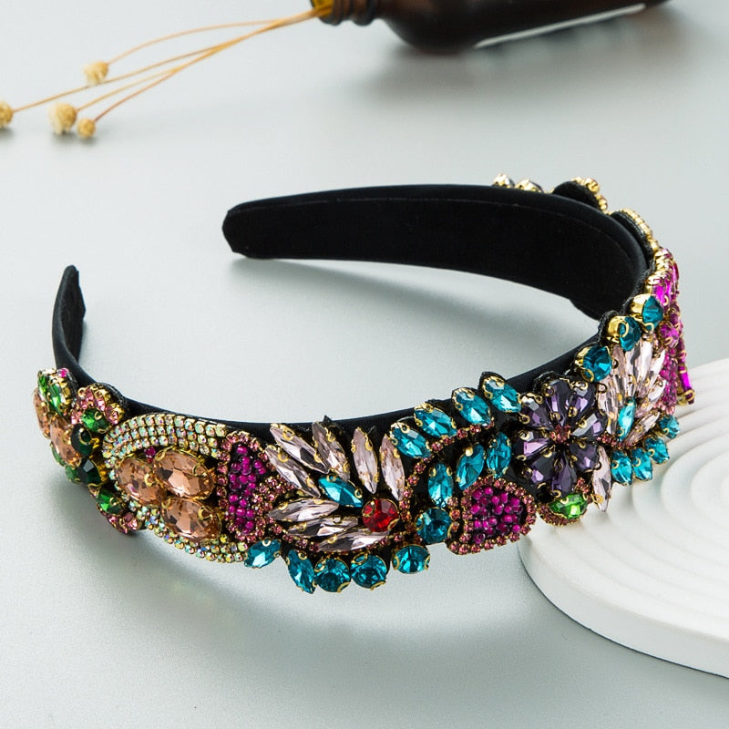 Colorful Luxury Baroque Rhinestone Party Headbands