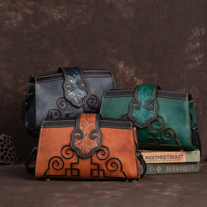 Motaora Vintage Style Genuine Leather Shoulder Bag in 3 Colors