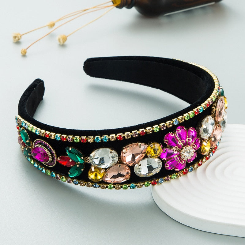 Colorful Luxury Baroque Rhinestone Party Headbands