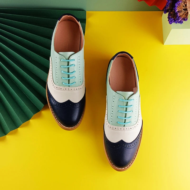 ローファー・オックスフォード CASTANER Women Laced up Shoes BIANCA8ED002AZULOXFORD Blue Ladies Genuine Leather Oxford Shoes in Red, White & Blue – A