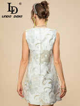 LINDA DELLA Luxury Crystal Beaded Sheath Party Dress