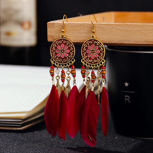 Flower and Feather Bohemian Dangle Earrings (34 styles)