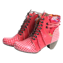 Penelope - Patchwork Pink Leather Boots
