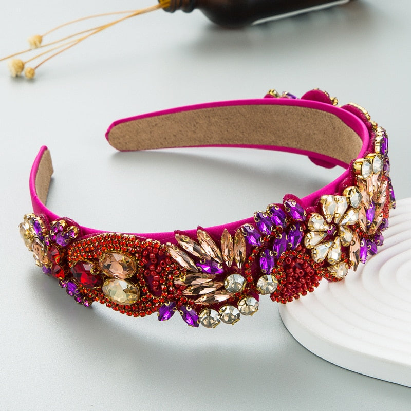 Colorful Luxury Baroque Rhinestone Party Headbands