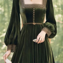 Madeleine - Green Velvet Renaissance Dress