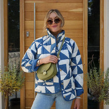 Talia: Patchwork Cotton Long-Sleeve Single Breasted Jacket