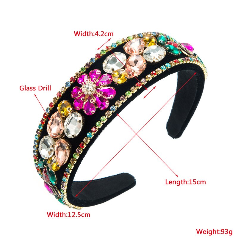 Colorful Luxury Baroque Rhinestone Party Headbands