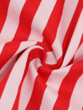 Lucy - Red and White Striped High Waist Rockabilly Dress