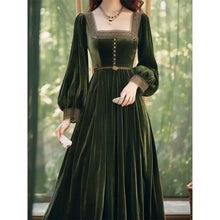 Madeleine - Green Velvet Renaissance Dress