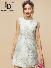 LINDA DELLA Luxury Crystal Beaded Sheath Party Dress
