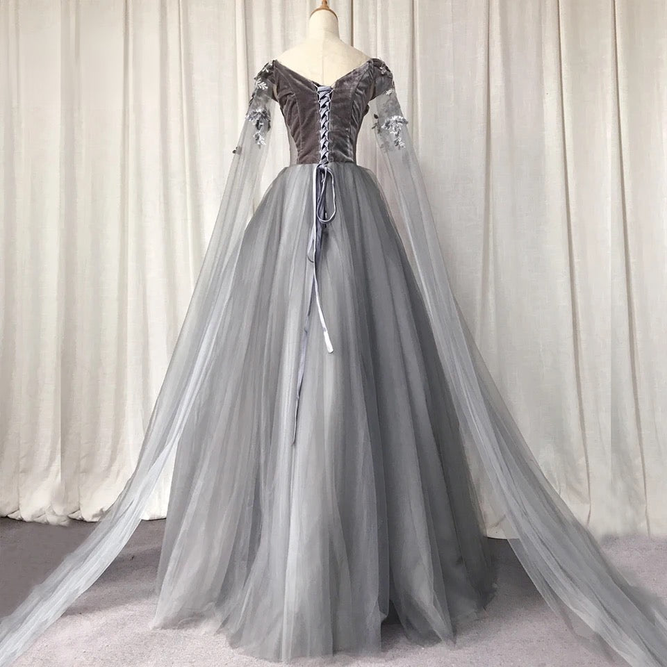 Dark Grey 18th Century Inspired Rococo Gown – A Lark And A Lady